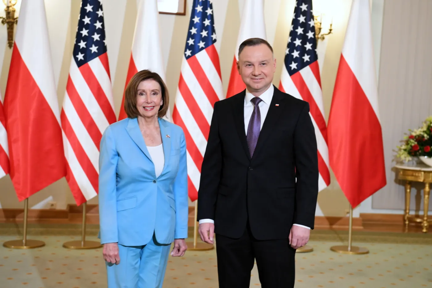 Nancy Pelosi spotkała się z w Warszawie z Andrzejem Dudą