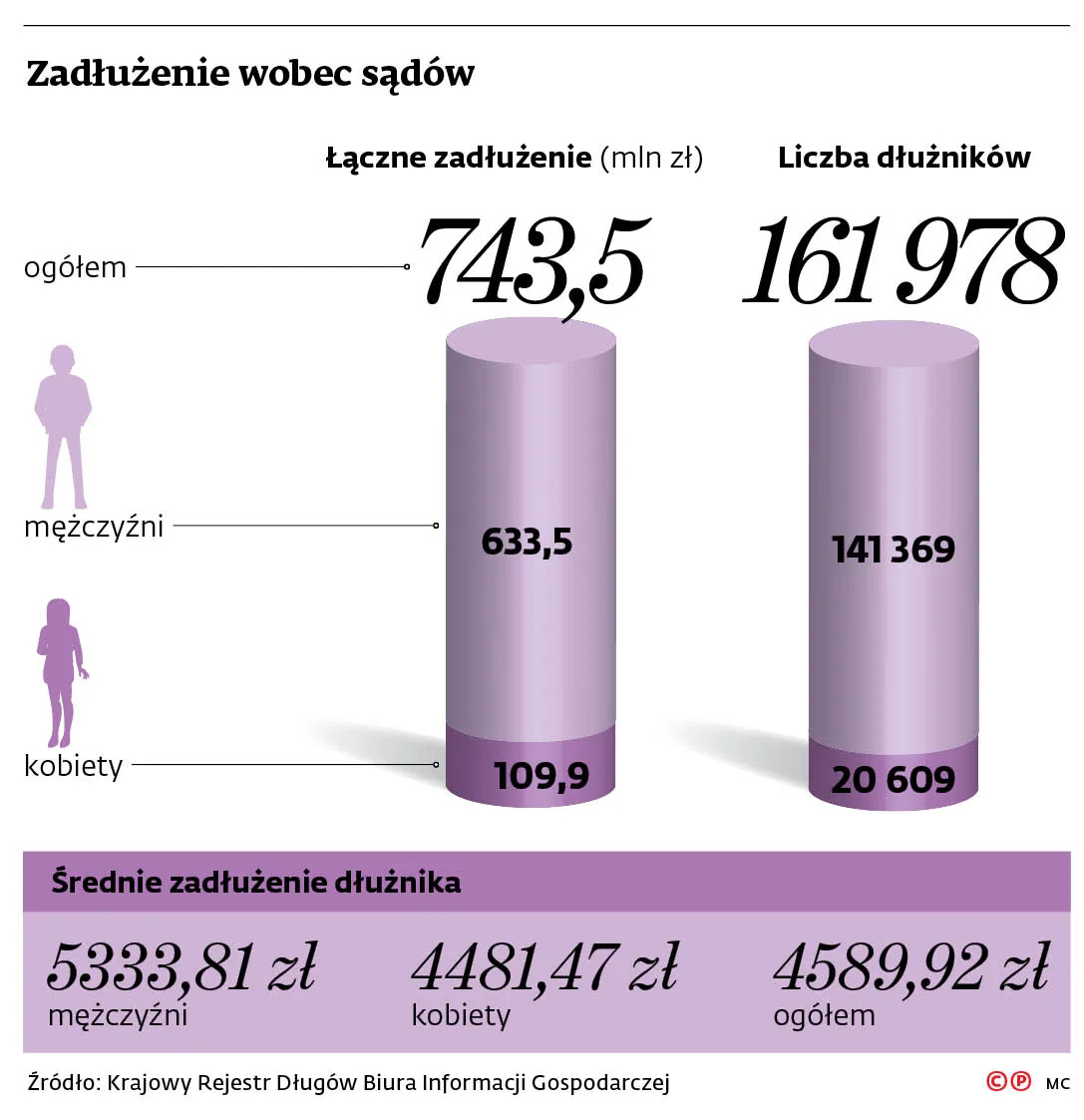 Rośnie liczba dłużników sądowych