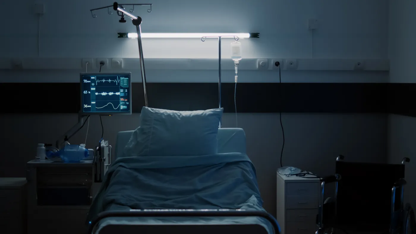 Nobody,In,Hospital,Bed,At,Clinical,Ward,On,Modern,Floor