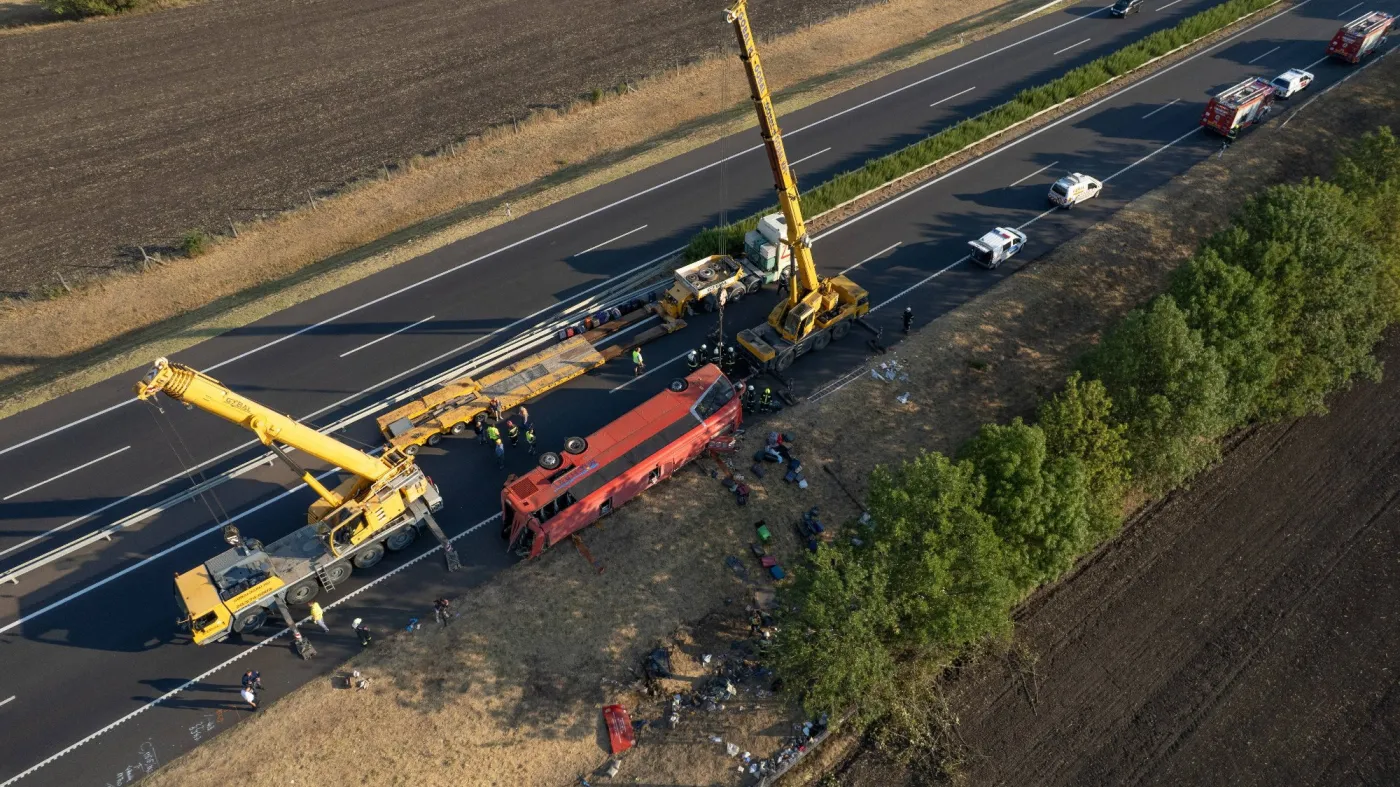 Tourist bus accident in Hungary
