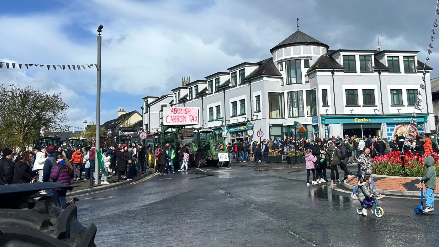 Protesty przeciwko drożyźnie na rynku paliw, kwiecień 2026 r., Carlow Town, Irlandia