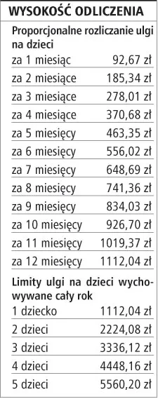 Podatki 2009: Ulga na dzieci niższa i odliczana proporcjonalnie