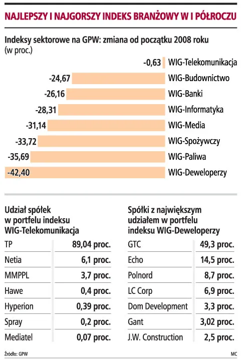 Od stycznia najwięcej stracił WIG-Deweloperzy