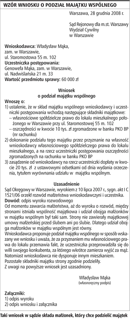 Stosunki majątkowe między małżonkami po separacji i rozwodzie