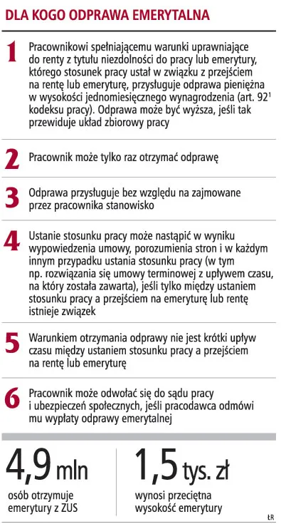 Starsi pracownicy mogą nie otrzymać odpraw emerytalnych