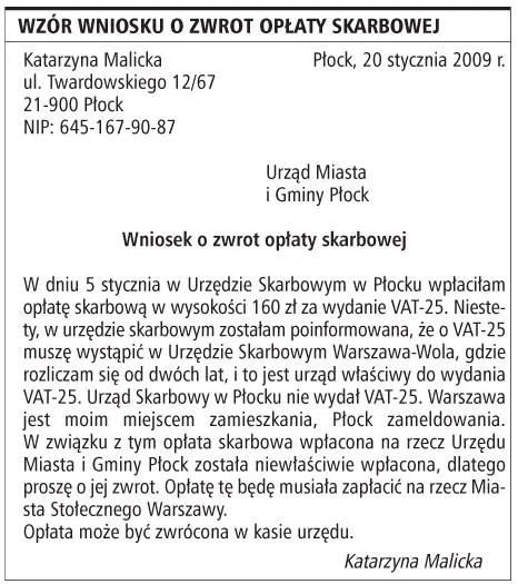 Zwrot opłaty skarbowej trzeba uprościć