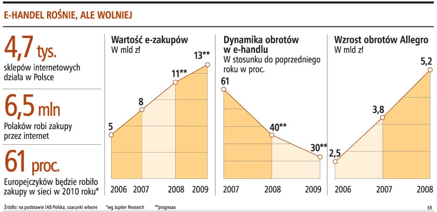 Sprzedaż w e-sklepach sięgnie 13 mld zł