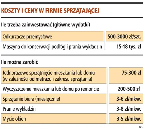Firmy sprzątające przynoszą spore zyski, ale posiadanie mopa i miotły nie wystarczy