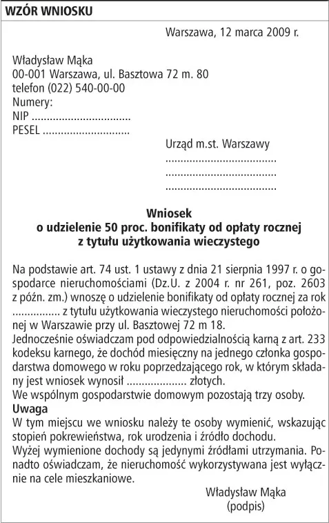 Czy można się starać o obniżenie opłat za użytkowanie wieczyste