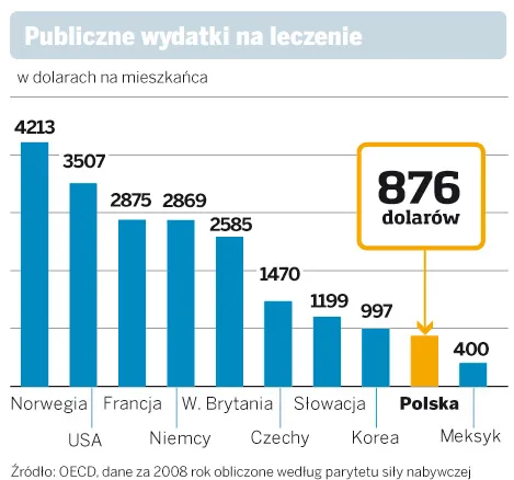 W wydatkach na zdrowie wyprzedzamy tylko... Meksyk