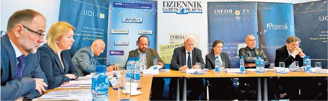 Od lewej: Krzysztof Stefanowicz, Monika Madurowicz, Zbysław Kałkowski, Łukasz Bojarski, Olgierd Dziekoński, Małgorzata Krasnodębska-Tomkiel, Sławomir Żak, Jerzy Szczepanik-Dzikowski