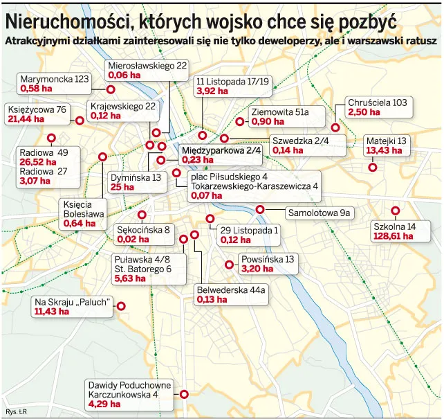Nieruchomości, których wojsko chce się pozbyć