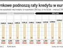 Stopy rynkowe podnoszą raty kredytu w euro