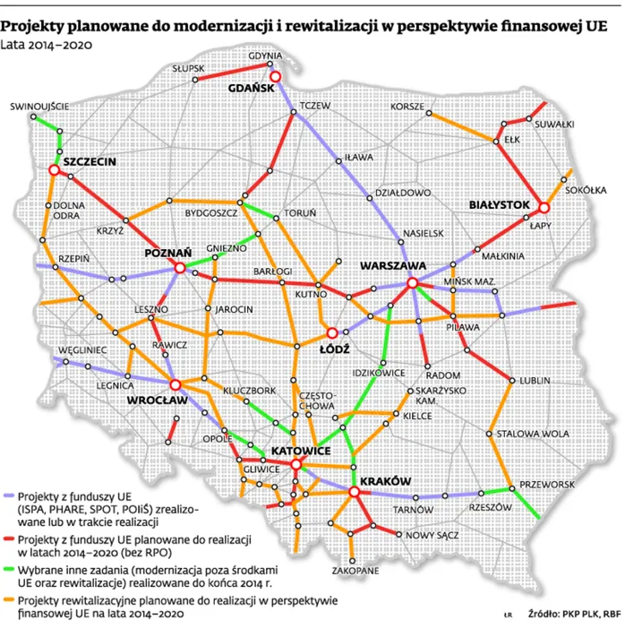 Mapa wielkiej modernizacji na kolei. 10 lat utrudnień na torach