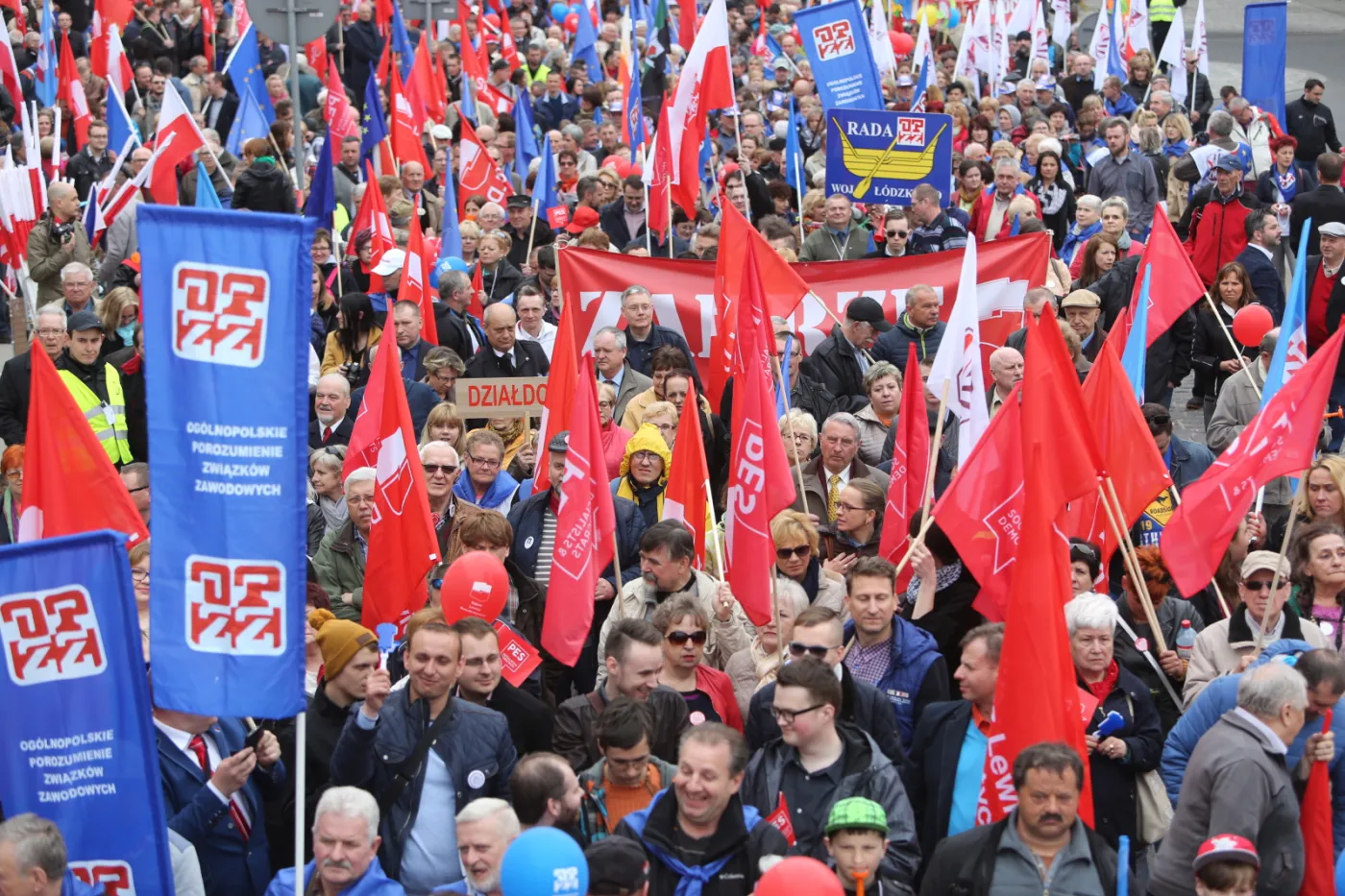 Warszawa OPZZ manifestacja