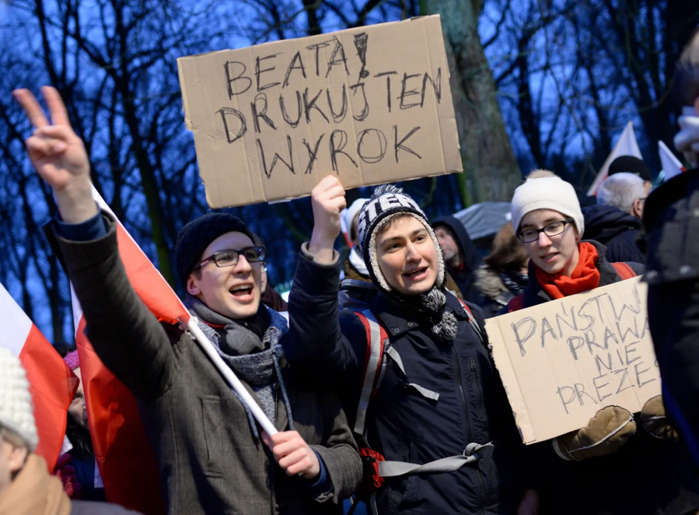 Protest Partii Razem ws. opublikowania wyroku TK