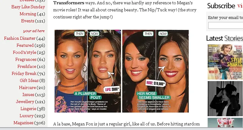 Zobacz Megan Fox przed operacjami plastycznymi