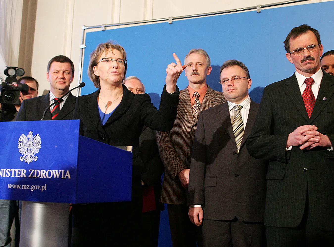 28.11.2007 Warszawa ministerstwo zdrowia konferencja prasowa minister zdrowia Ewa Kopacz i zwiazkow zawodowych lekarzy Krzysztof Szramik Krzysztof Bukiel po rozmowach obu stron
Fot.Piotr Kowalczyk