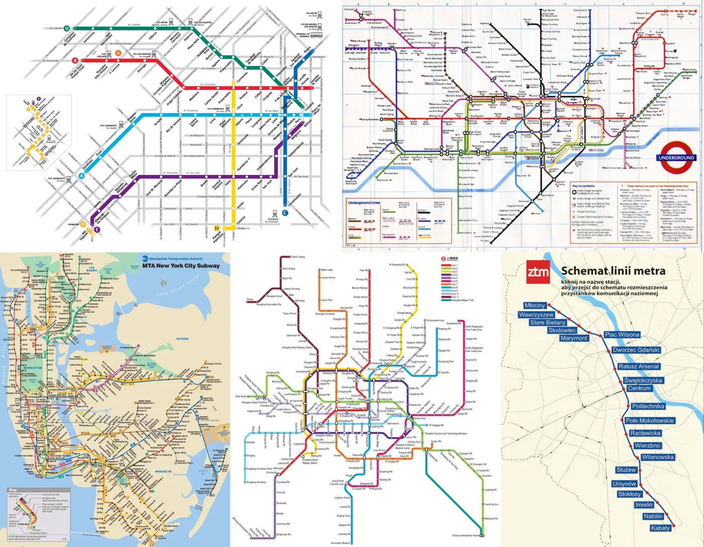 Metro na świecie. Szanghaj a Warszawa. MAPY