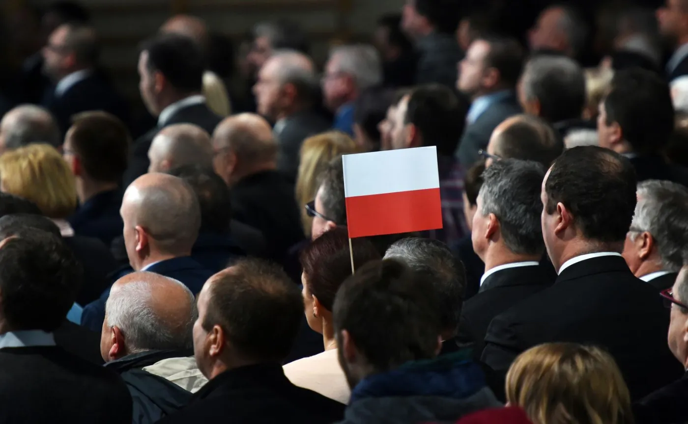 Kongres Wsi Polskiej. Jarosław Kaczyński przemawia