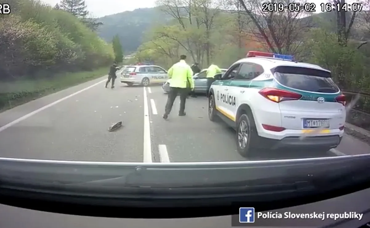 Kadr z filmu policji