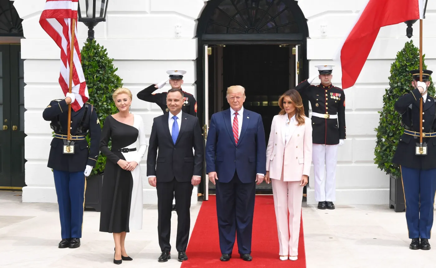 Andrzej Duda i Donald Trump z małżonkami