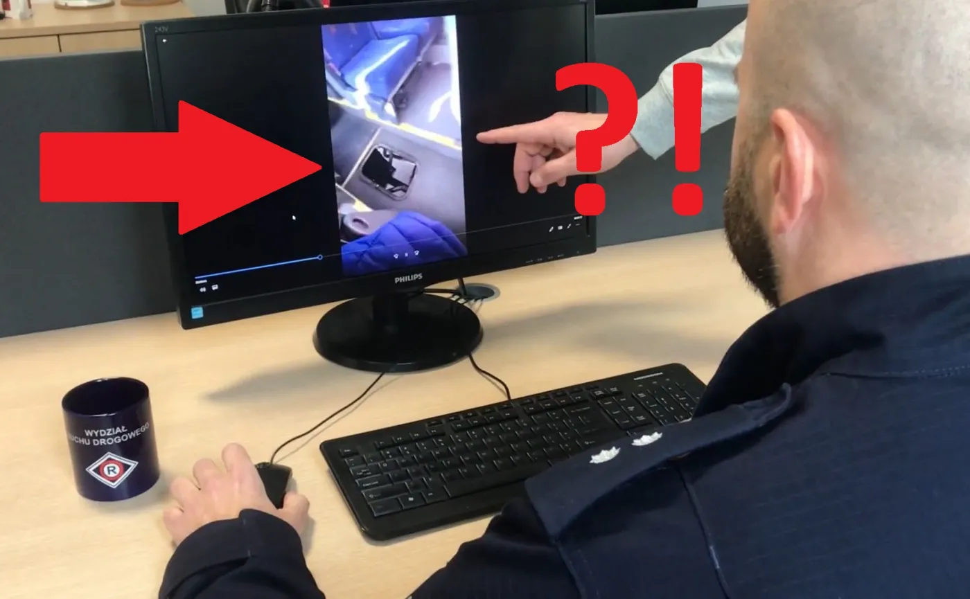 Kadr z filmu policji