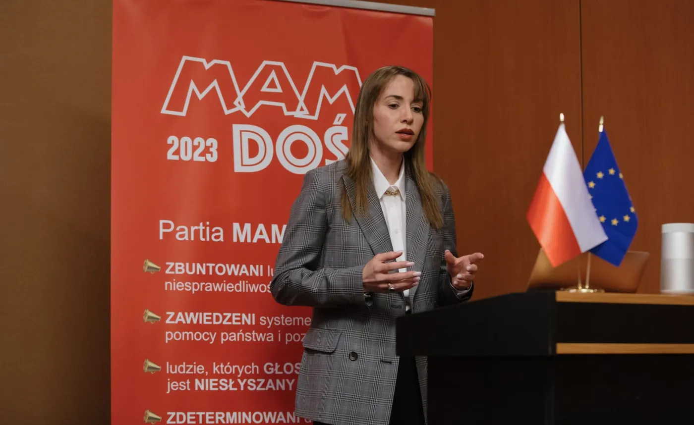 Konferencja zalozycielska partii Marianny Schreiber '' Mam Dosc '' w Warszawie