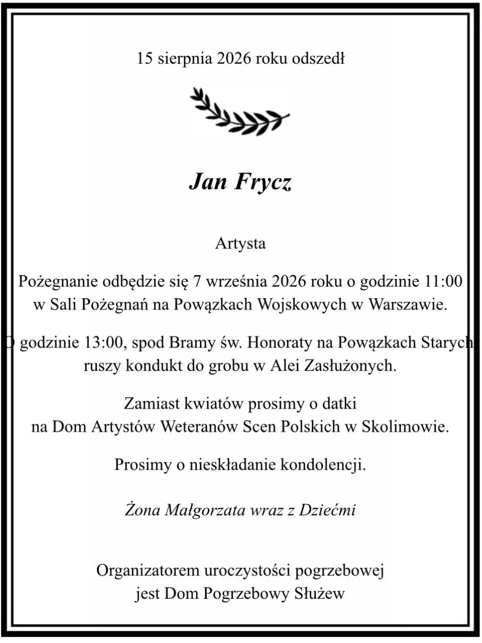 Nekrolog Jana Frycza