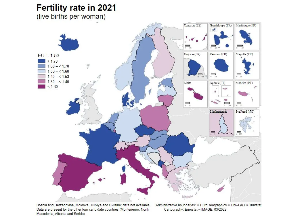 Europejska mapa dzietności. Polska z czwartym najgorszym wynikiem
