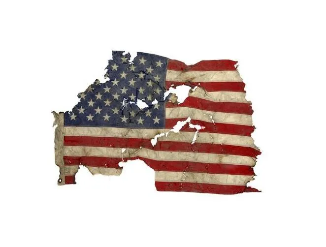 flaga USA w złym stanie