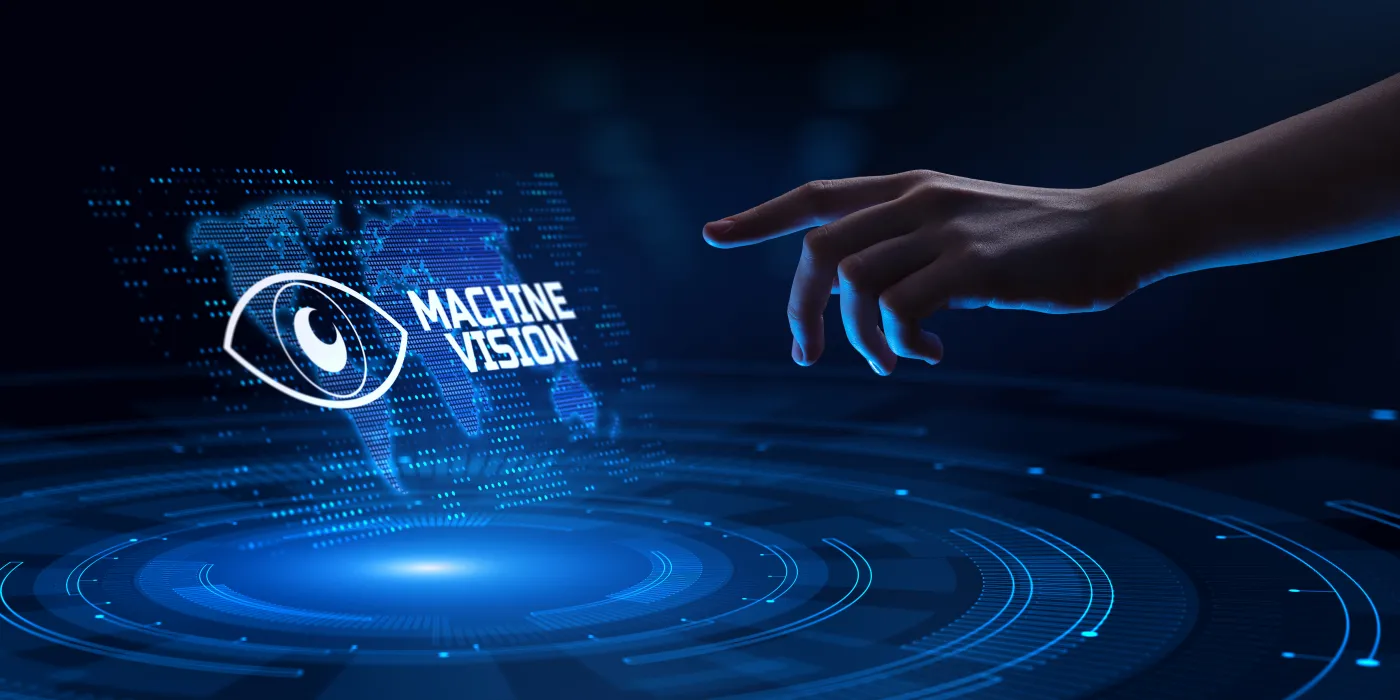 Machine,Vision,Ai,Artificial,Intelligence,Concept.,Hand,Pressing,Button,On