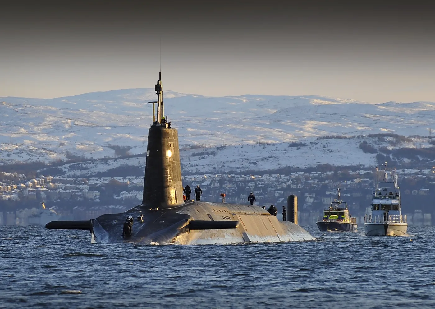 Nuclear Submarine HMS Vanguard Returns to HMNB Clyde, Scotland
