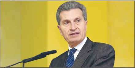 Oettinger: Nie można wykluczyć konfliktu gazowego Ukrainy i Rosji