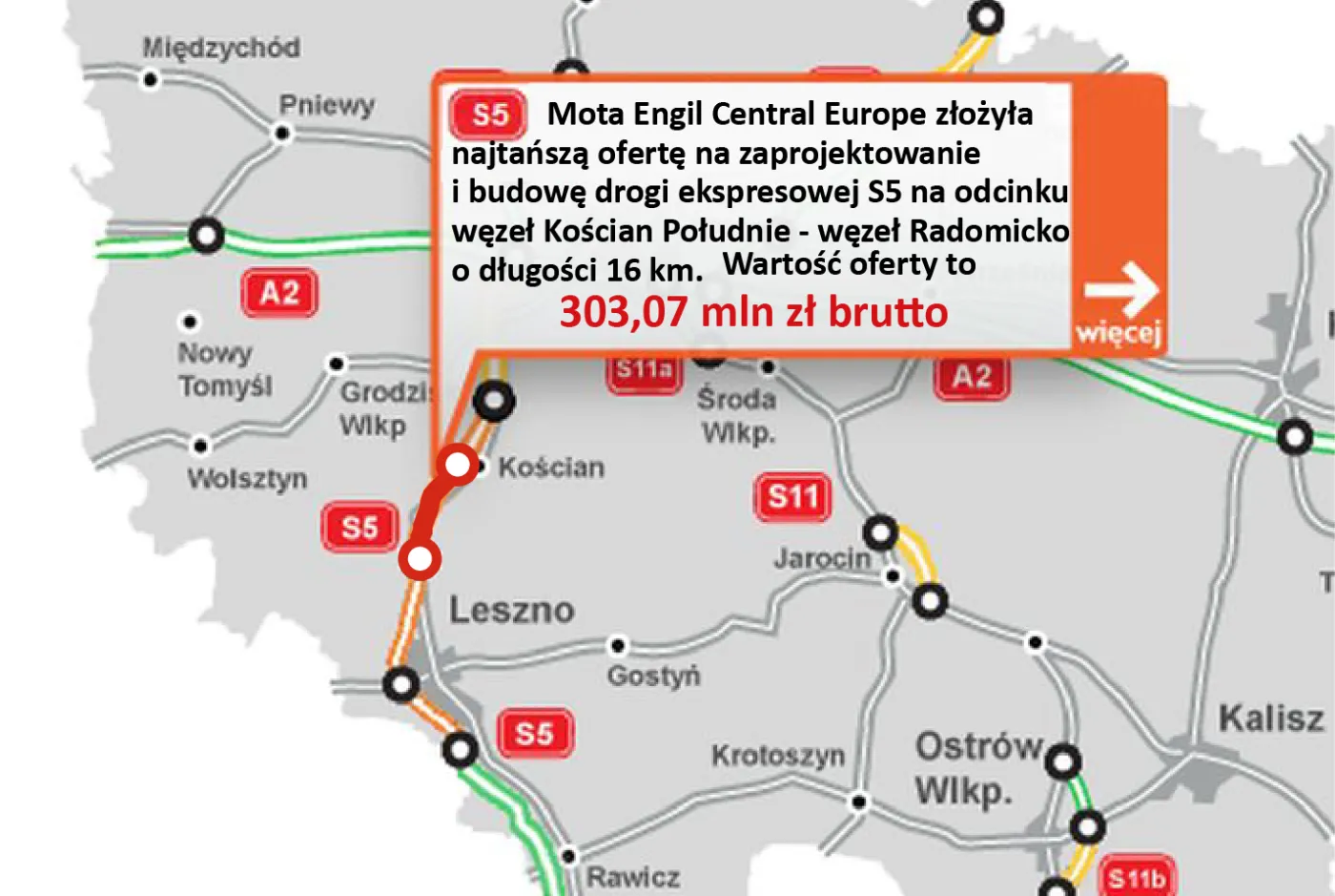 Poznań coraz bliżej Wrocławia. Wybrano najtańszą ofertę na budowę odcinka trasy S5 [MAPA]