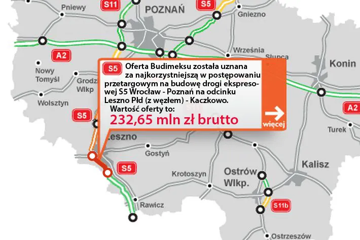 Nowy odcinek S5 w Wielkopolsce za 232 mln zł. Zobacz mapę budowy ekspresówki