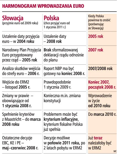 Przykład Słowacji: euro w 2011 roku w Polsce nierealne