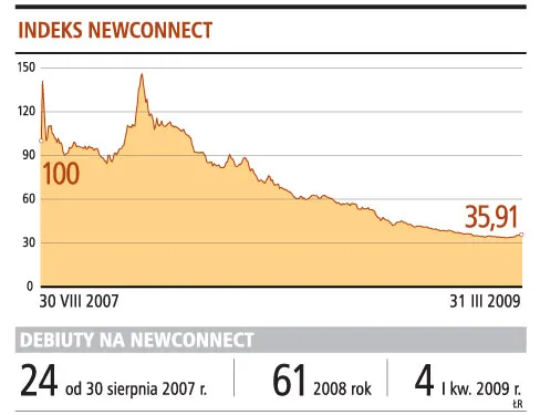 Spada płynność na NewConnect
