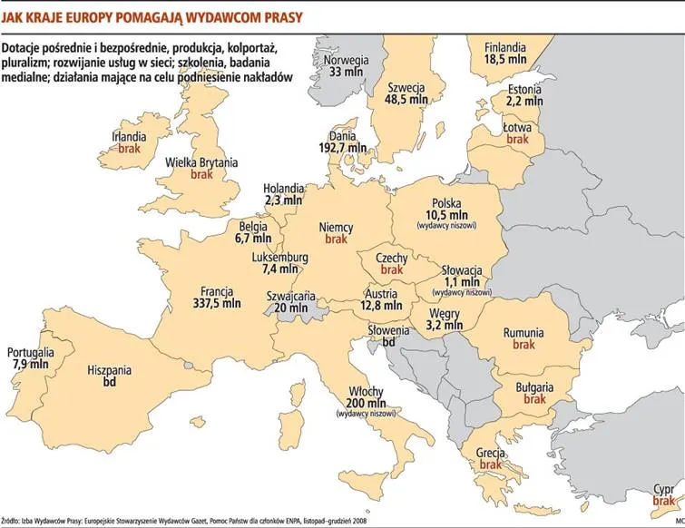 Wydawcy prasy, tak jak telewizje, chcą pieniędzy na realizację misji