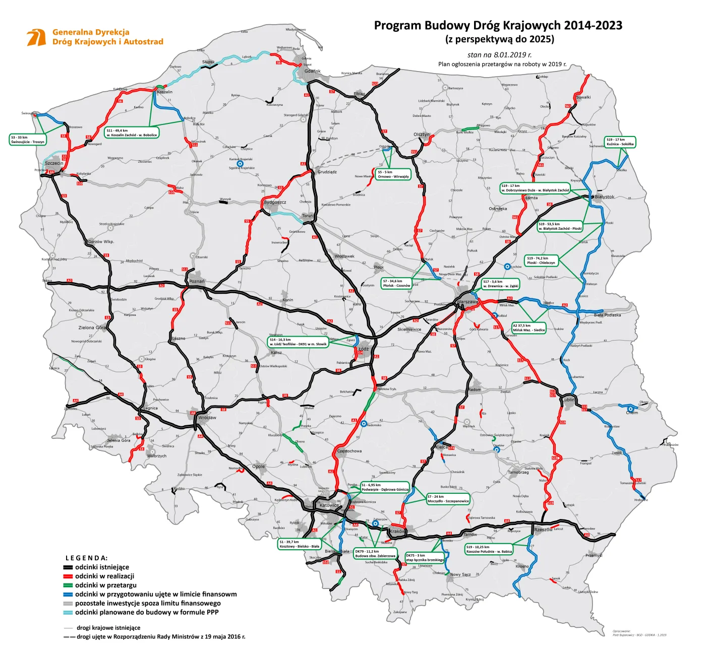435 km dróg za 20 mld zł. Oto lista tras, na których budowę GDDKiA ogłosi przetargi w 2019 roku