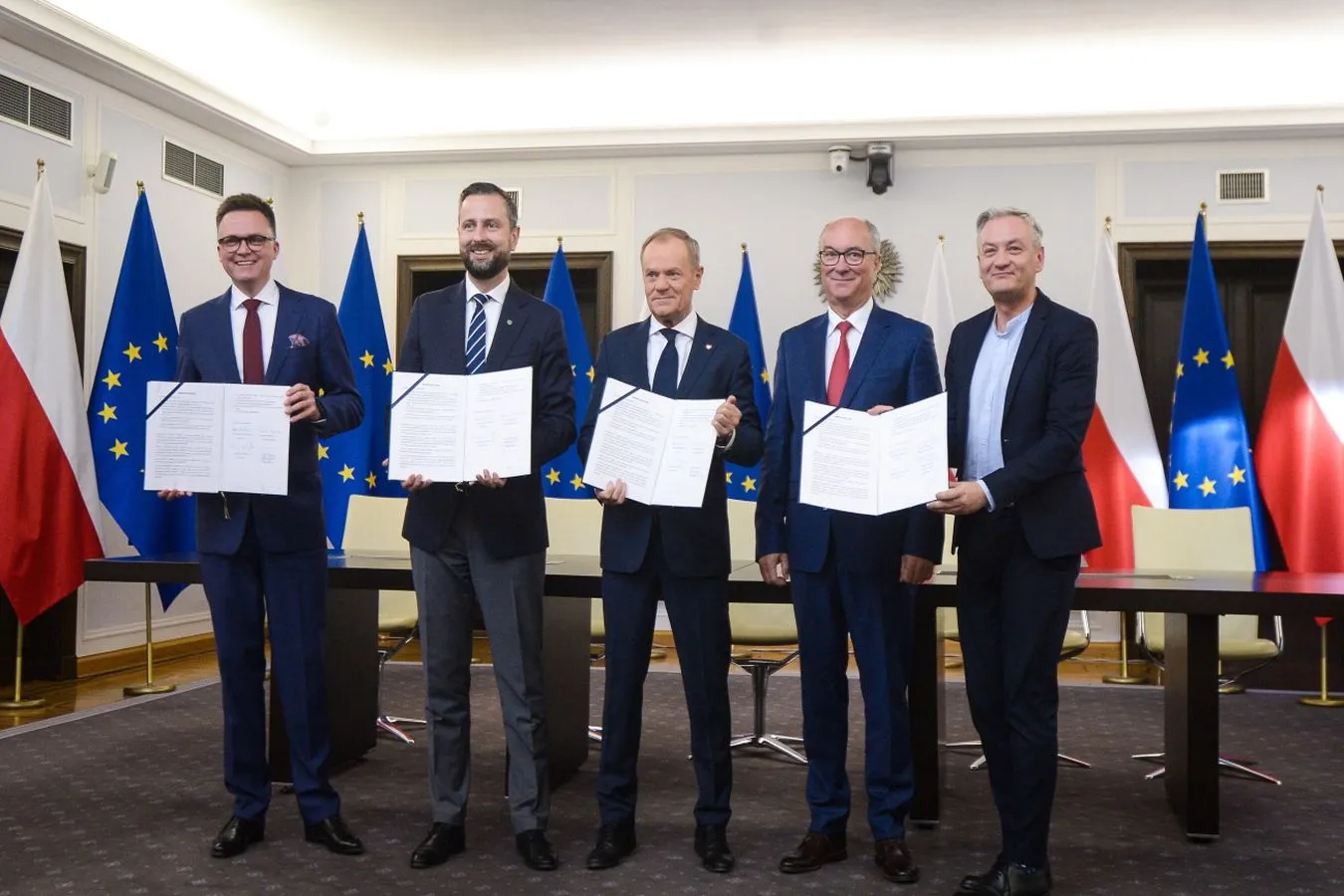 Umowa koalicyjna: zlikwidowanie CBA, naprawa mediów publicznych, odblokowanie środków z KPO