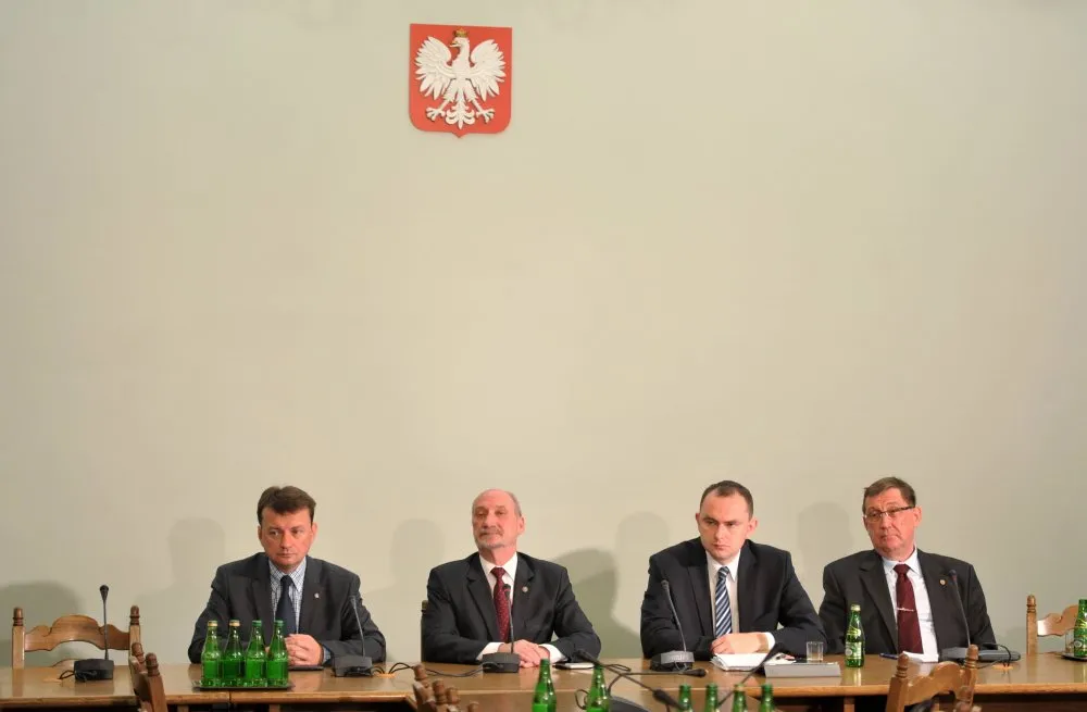 Na zdjęciu: Antoni Macierewicz, Mariusz Błaszczak, Adam Kwiatkowski oraz Jacek Ronda 