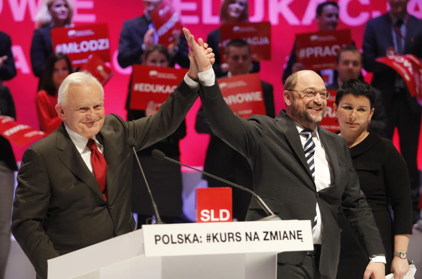 Konwencja SLD: Leszek Miller i MartinSchultz