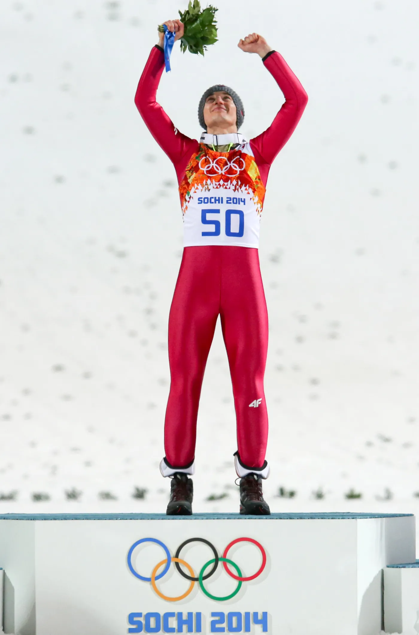 Kamil Stoch na podium w Soczi