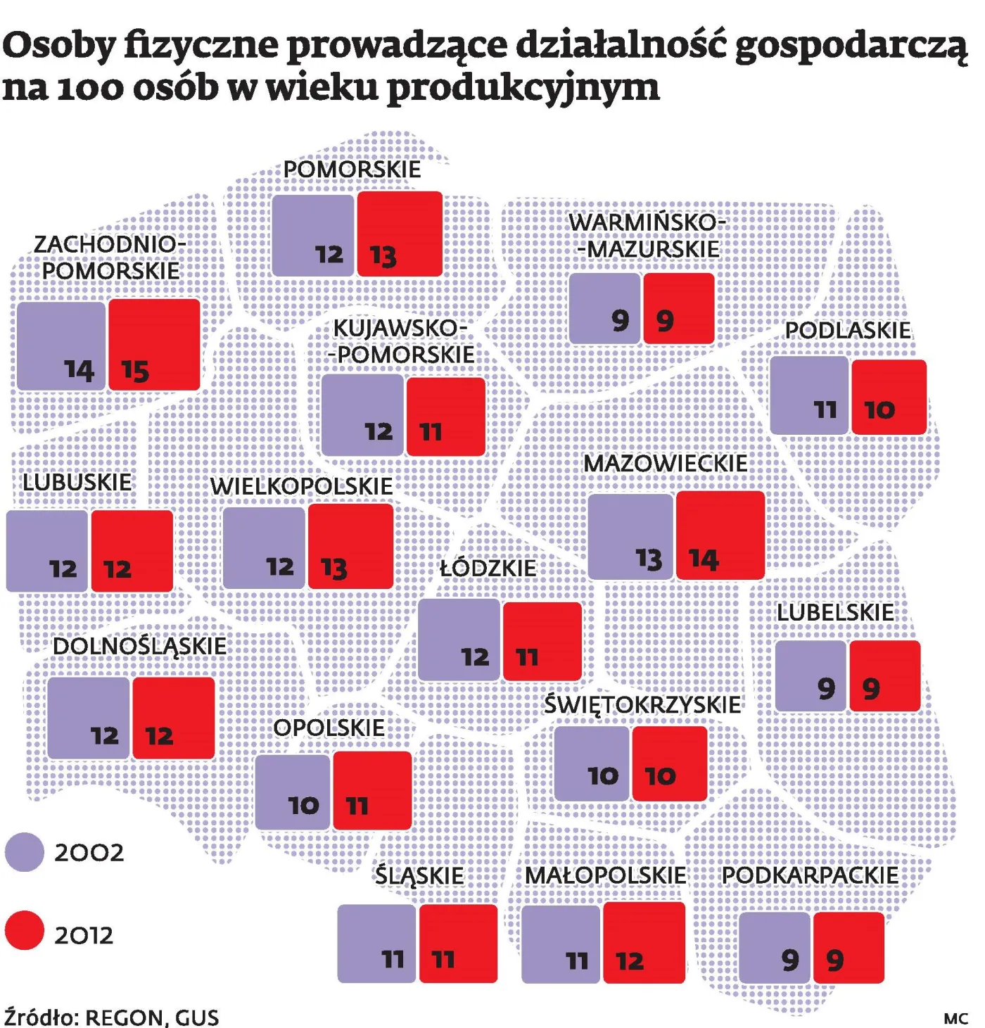 Sprawdź mapę, gdzie Polacy najczęściej zakładają firmy