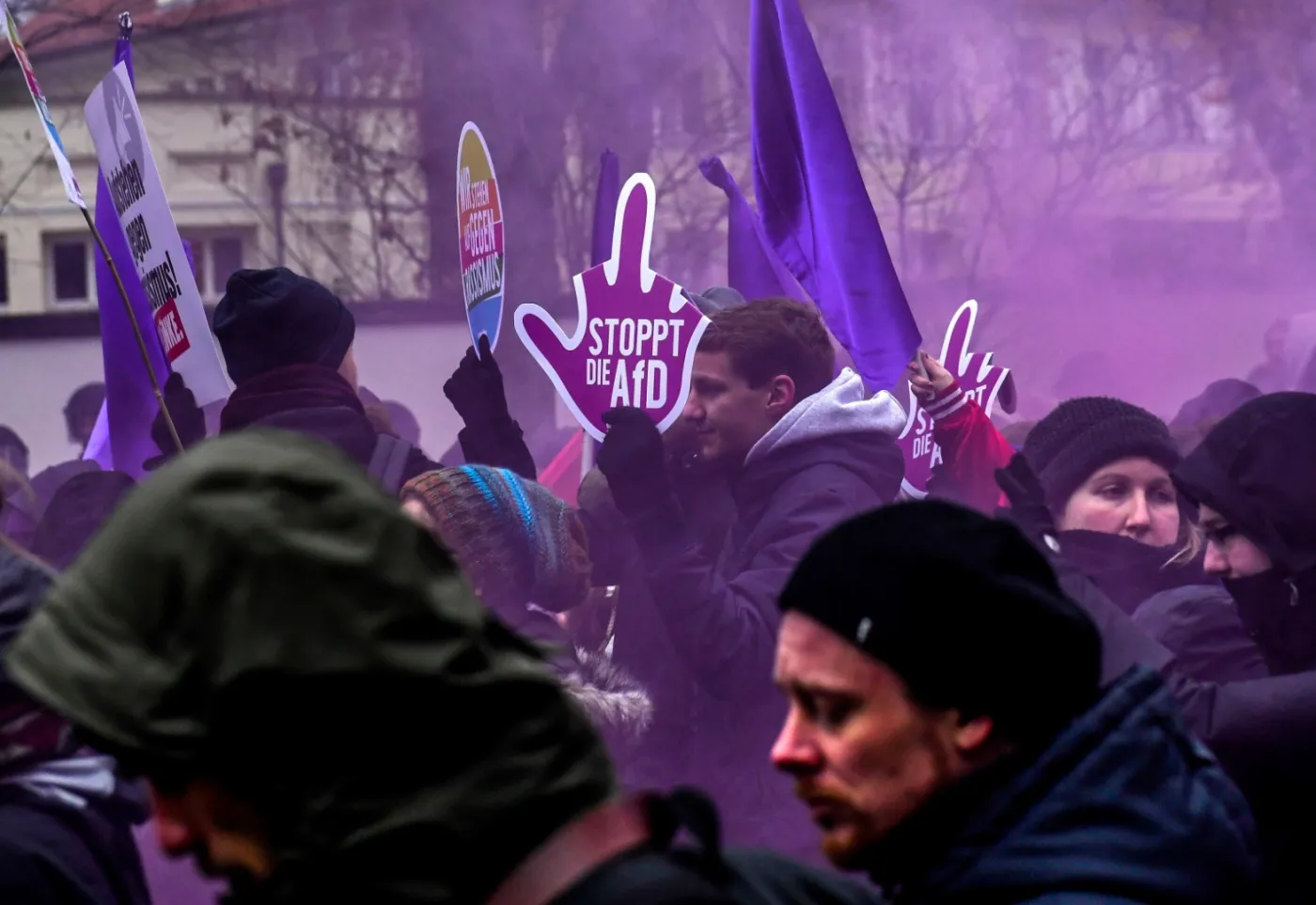 Niemcy zjazd Afd demonstracja