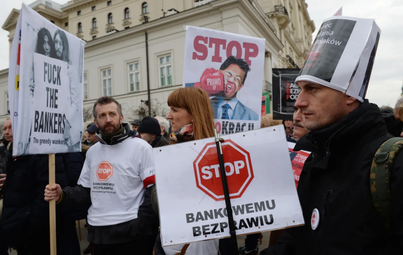 Warszawa: Protest frankowiczów przeciwko bierności władz w ich sprawie