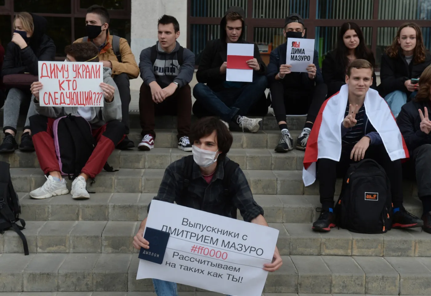 Siedzący protest studentów na Białorusi