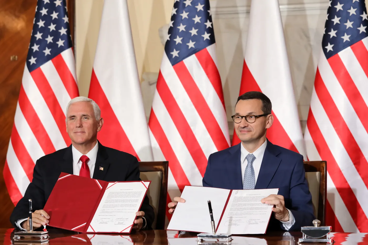 Mike Pence, Mateusz Morawiecki 