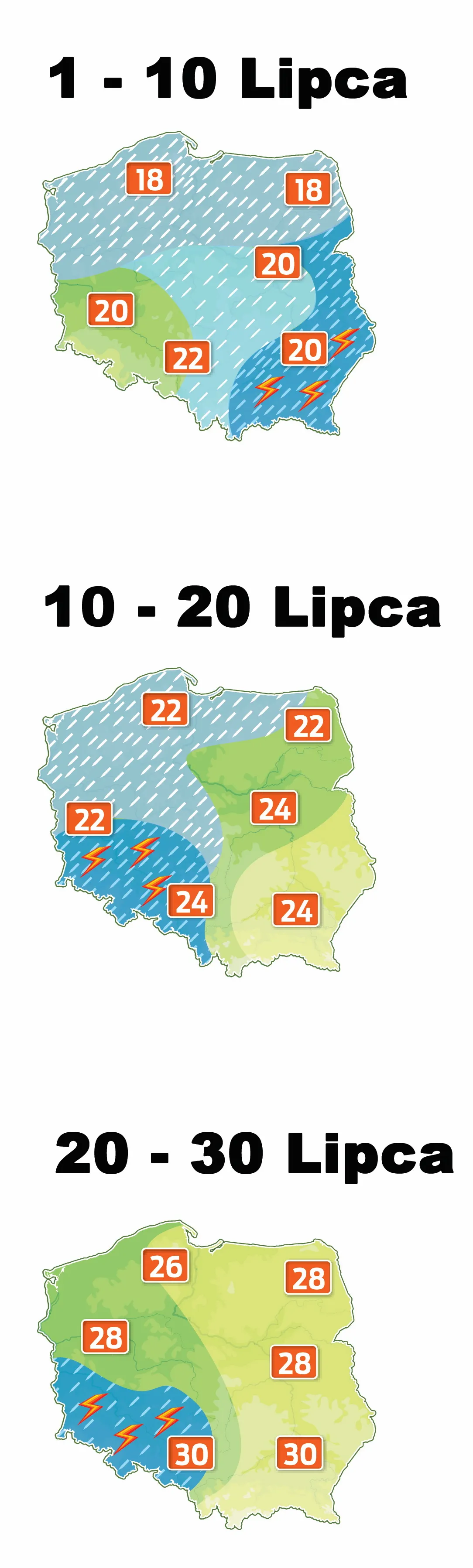 Lipiec będzie deszczowy